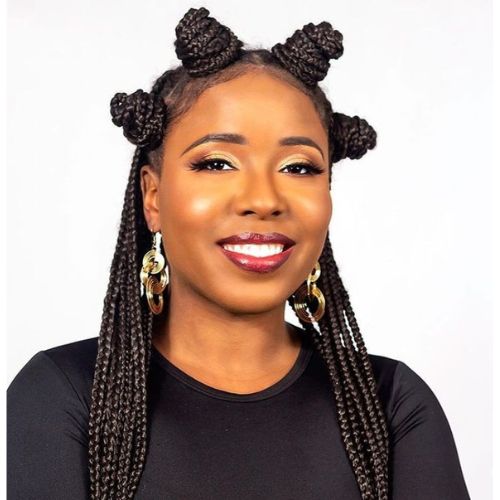 crochet braids with bantu knots