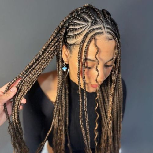 fulani braids with crochet curls